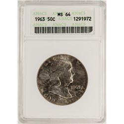 1963 Franklin Half Dollar Coin ANACS MS64
