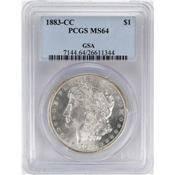 1883-CC $1 Morgan Silver Dollar Coin PCGS MS64 GSA