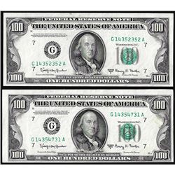 Lot of (2) 1950E $100 Federal Reserve Notes