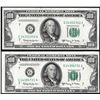 Image 1 : Lot of (2) 1950E $100 Federal Reserve Notes
