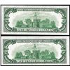 Image 2 : Lot of (2) 1950E $100 Federal Reserve Notes