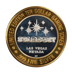 .999 Silver Stardust Resort Las Vegas $10 Casino Gaming Token Limited Edition
