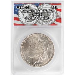 1884-CC $1 Morgan Silver Dollar Coin ANACS Certified Genuine