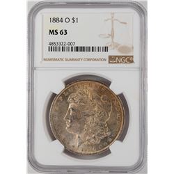 1884-O $1 Morgan Silver Dollar Coin NGC MS63 Nice Toning