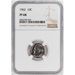 1962 Proof Roosevelt Dime Coin NGC PF68