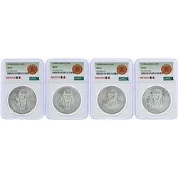 Lot of (4) 1978Mo Mexico 100 Pesos Silver Coins NGC MS64