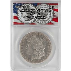 1885-CC $1 Morgan Silver Dollar Coin ANACS Certified Genuine