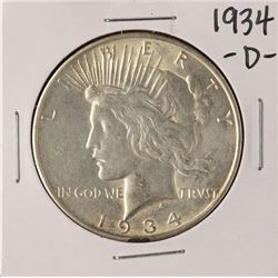 1934-D $1 Peace Silver Dollar Coin