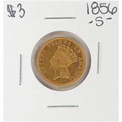 1856-S $3 Indian Princess Head Gold Coin