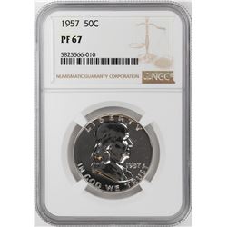1957 Proof Franklin Half Dollar Coin NGC PF67