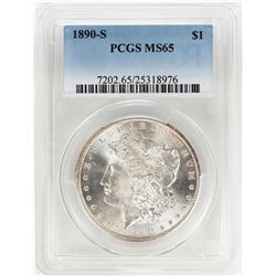 1890-S $1 Morgan Silver Dollar Coin PCGS MS65