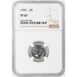1955 Proof Roosevelt Dime Coin NGC PF67