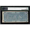 Image 2 : 1864 $10 Confederate States of America Note T-68 PMG About Uncirculated 55