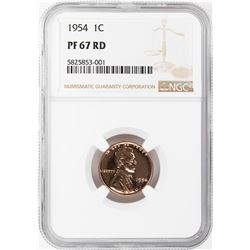 1954 Proof Lincoln Wheat Cent Coin NGC PF67RD