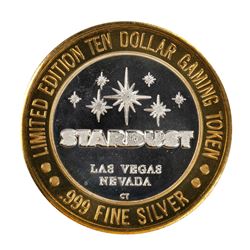 .999 Silver Stardust Resort Las Vegas $10 Casino Gaming Token Limited Edition