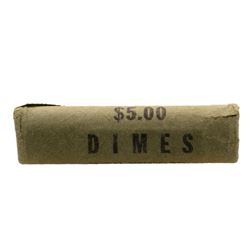 Original Bank Roll of (50) Brilliant Uncirculated 1964 Roosevelt Dimes