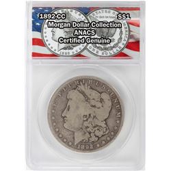 1892-CC $1 Morgan Silver Dollar Coin ANACS Certified Genuine