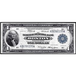1918 $1 Federal Reserve Bank Note Boston