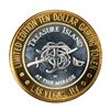 Image 2 : .999 Silver Treasure Island Las Vegas $10 Casino Gaming Token Limited Edition