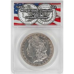 1894 $1 Morgan Silver Dollar Coin ANACS Certified Genuine