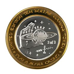 .999 Silver Plaza Hotel & Casino Nevada $10 Gaming Token Limited Edition
