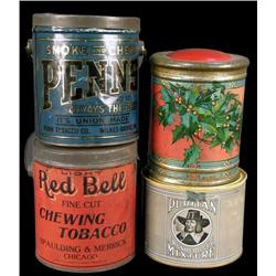 Lot of 4 Tobacco containers;