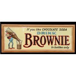 "Brownie" Chocolate Soda Embossed Tin Sign