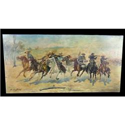 Western Oil Painting on Canvas 24 x 48