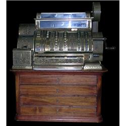 Brass National Cash Register  Model 572 w/ 4 drawers