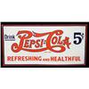 Image 1 : 1920's  Pepsi-Cola  embossed tin litho sign 23 x 11 1/2