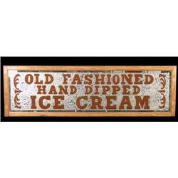 Reverse painted with foil  Ice Cream Sign