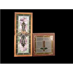 Lot of 2 Leaded / Stained Glass Windows