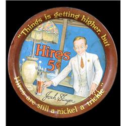 "Hires" round tray  5 cents