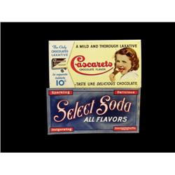2 Trolley Signs ;  Cascarete Laxative  & Select Soda