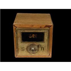 Oak box with U.S. Post Office brass door