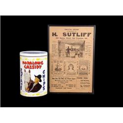 Lot of 2 items; Hopalong Cassidy Potato Chip Can