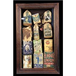 Framed Tobacco Items; 4 pouches, 8 papers