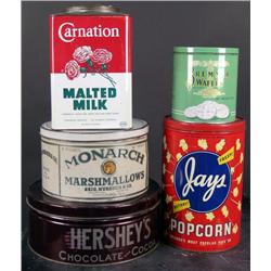 Lot of 5 Tin canisters: