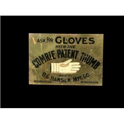 1900's Tin Litho Glove sign
