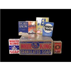Lot of very early Soap and Powder boxesl