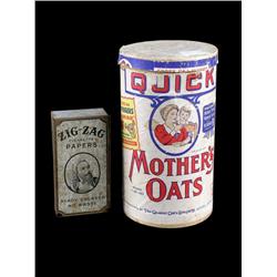 Lot of 2 advertising items: Mother's Oats & Zig Zag man