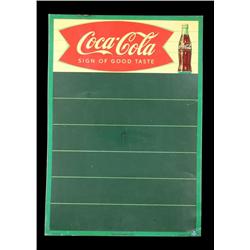 Coca-Cola  tin litho menu board  28 x 19 1/2 "