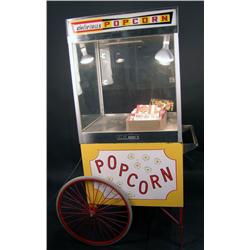 Rolling Popcorn cart with vintage bags &  box