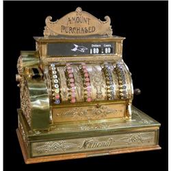 Brass National Cash Register  Model 452  Restored