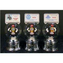 Lot of 3 - 10 cent Ford Gum machines