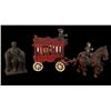 Image 1 : Lot of 2   Cast Iron Items ; "Abe" & Circus Wagon