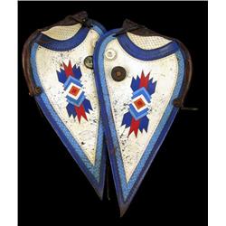 Pair of hand colored stirrup covers