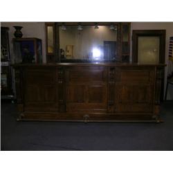 Solid oak  "Belly-up"  Front bar  with brass rail