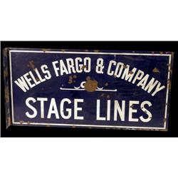 Wells Fargo and Co. Stage Lines porcelain sign