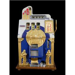 "Mills" 5 cent Golden Bell "Roman Head" slot machine